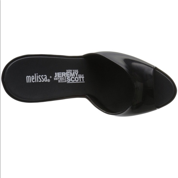 🔥Jeremy Scott Melissa barbie Black heels 7 mules - Picture 6 of 11